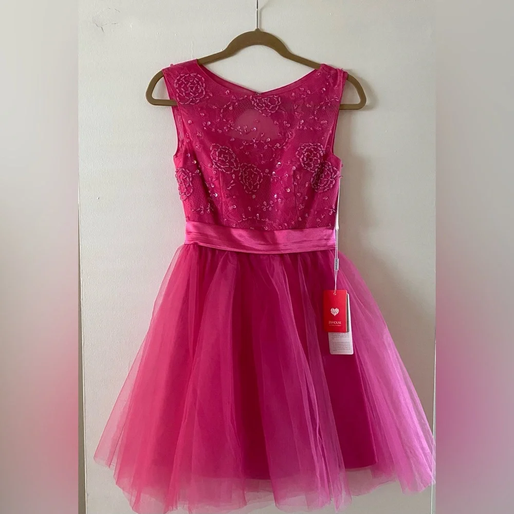 NWT JJs House Pink Tulle Prom, Special Occasion, Formal Events Dress - Picture 5 of 7